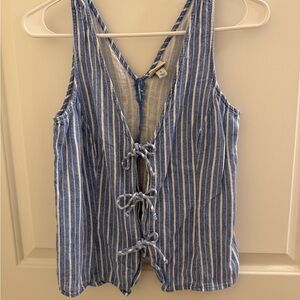 A New Day Blue and White Striped Top